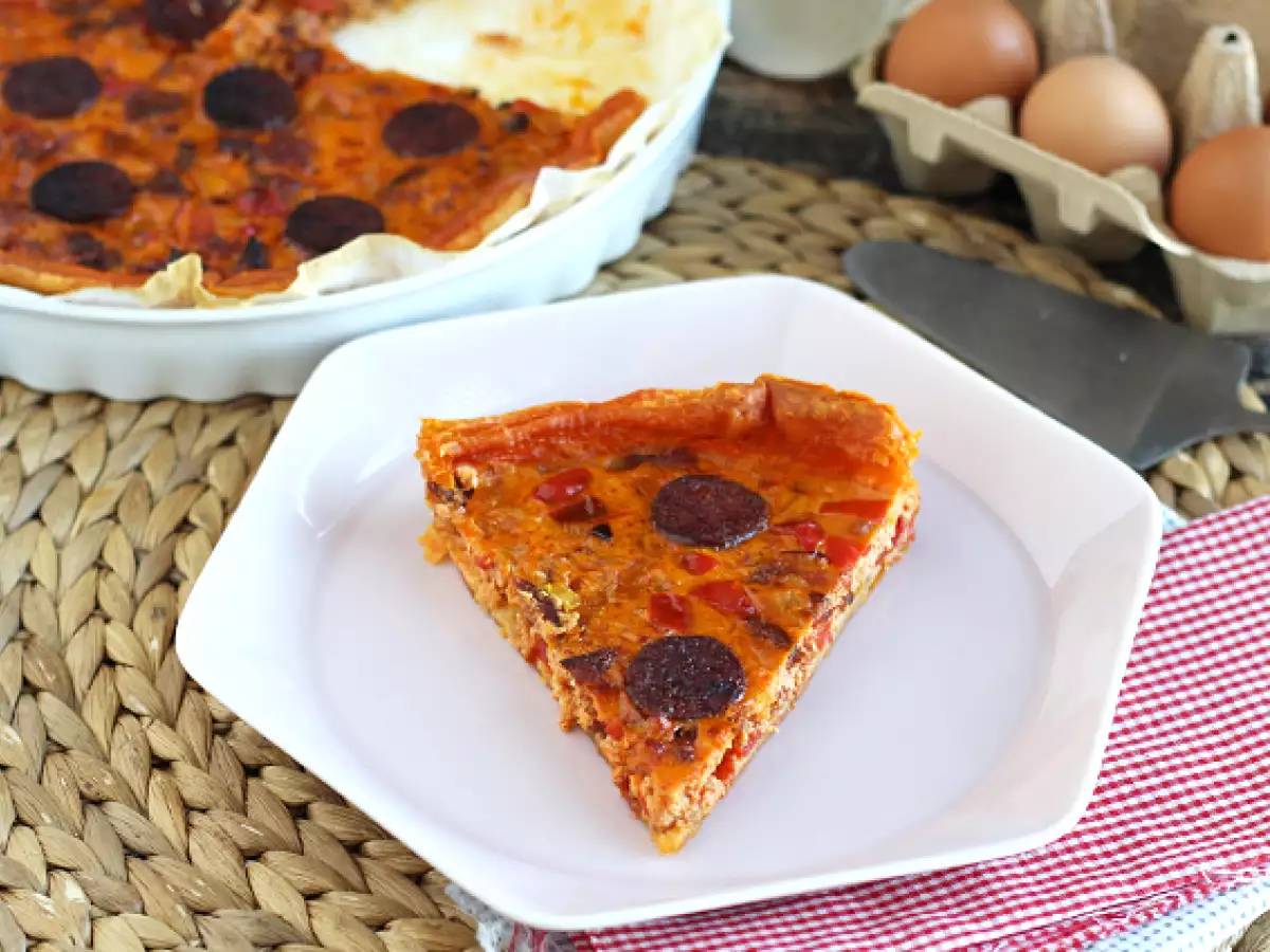 Συνταγή Πιπέρι και chorizo quiche