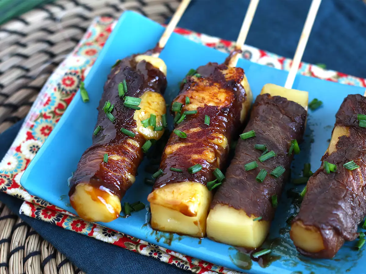 Συνταγή Κεμπάπ μοσχαρίσιο yakitori με τυρί