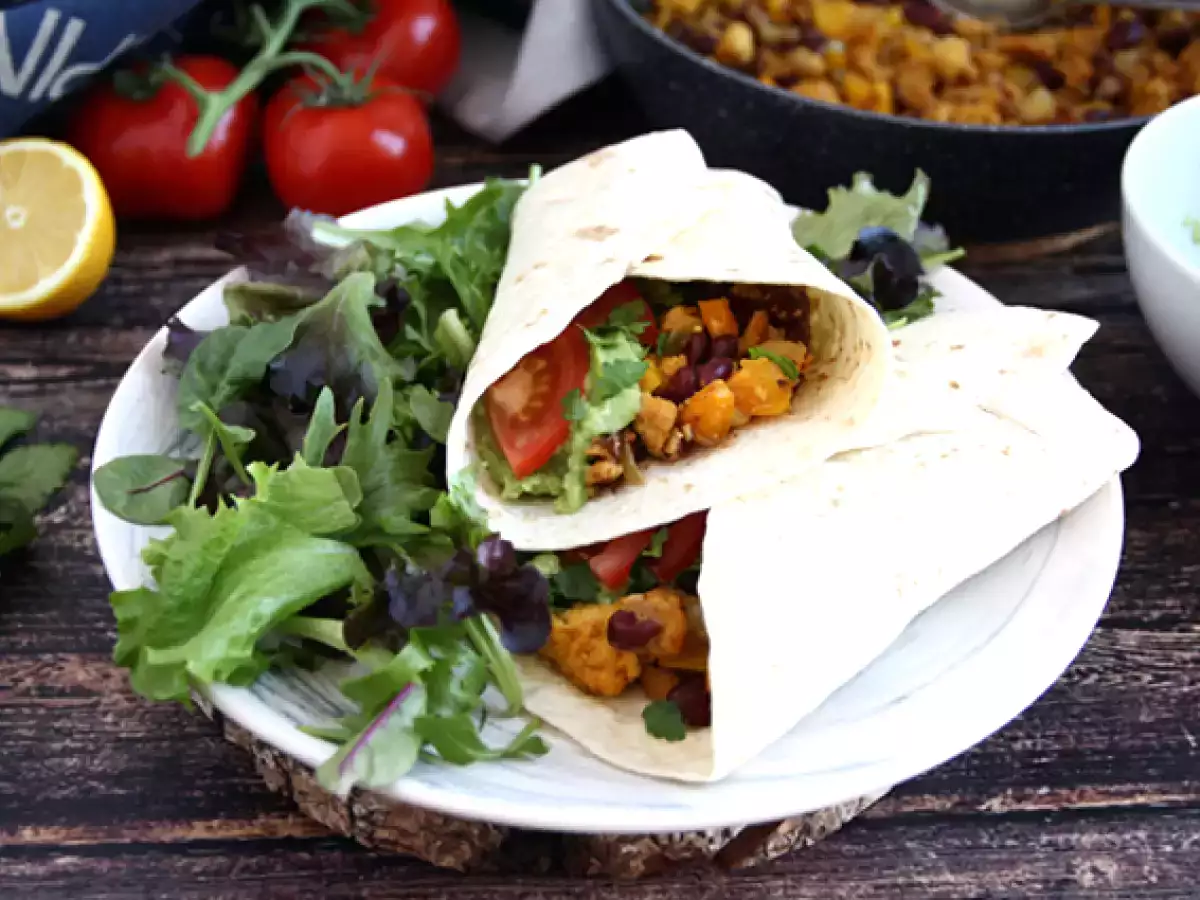 Συνταγή Χορτοφαγικές fajitas με πρωτεΐνη σόγιας