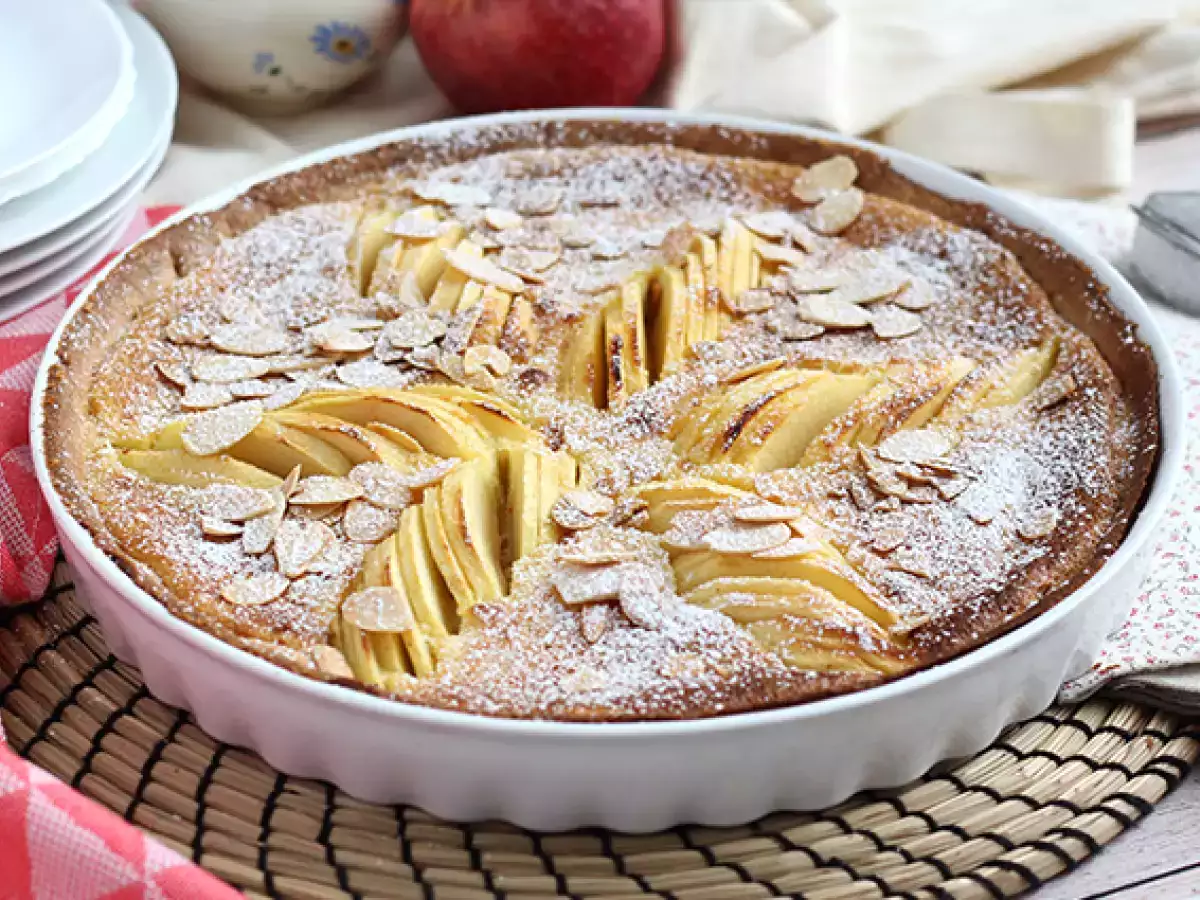 Συνταγή Κέικ μήλου και αμυγδάλου (tarte normande)