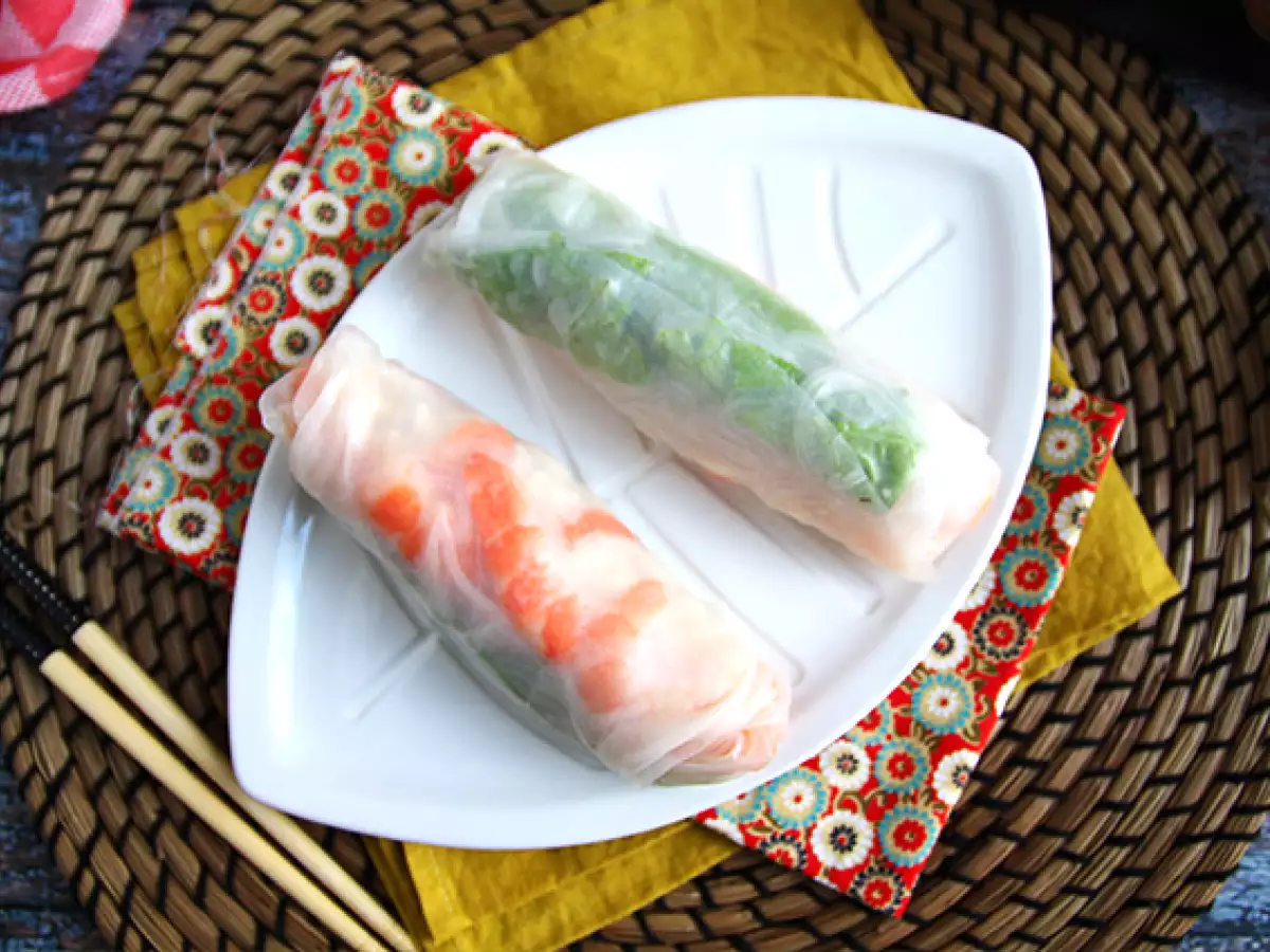 Συνταγή Spring rolls - γαρίδες κοτόπουλο