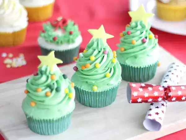 Συνταγή Cupcakes διακοσμημένα για τα χριστούγεννα