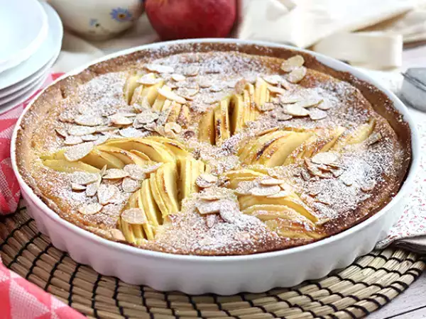 Συνταγή Κέικ μήλου και αμυγδάλου (tarte normande)