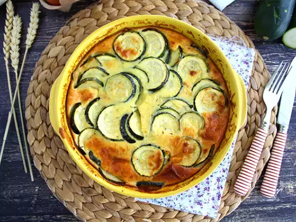 Συνταγή Κολοκυθάκια και κατσικίσιο τυρί clafoutis