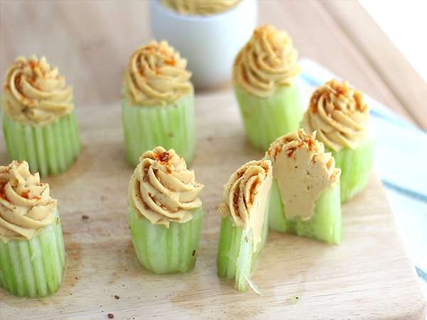 Vegan cupcakes με αγγούρι και χούμους - Προετοιμασία βήμα 6