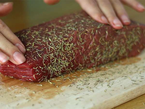 Bündnerfleisch ή βοδινό κρέας - Προετοιμασία βήμα 1