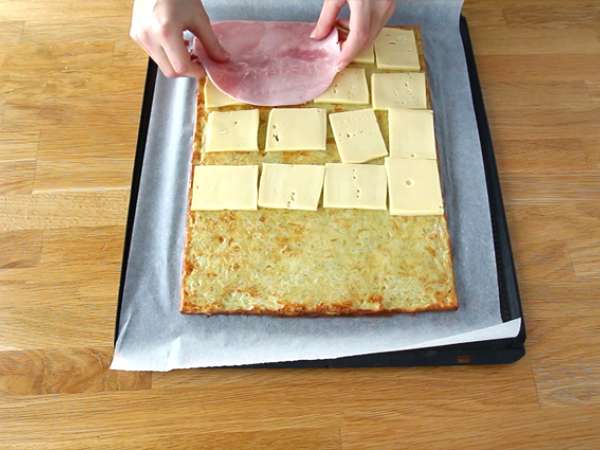 Ρολό πατάτας με τυρί Savoy Raclette και ζαμπόν - Προετοιμασία βήμα 4