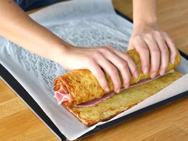 Ρολό πατάτας με τυρί Savoy Raclette και ζαμπόν - Προετοιμασία βήμα 5