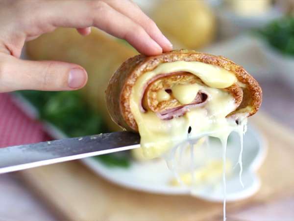 Ρολό πατάτας με τυρί Savoy Raclette και ζαμπόν - Προετοιμασία βήμα 6