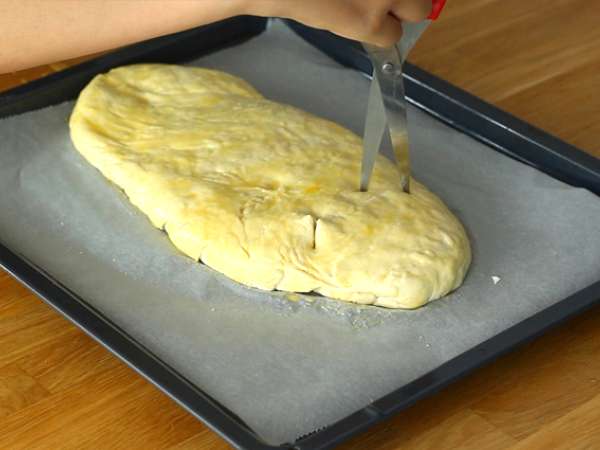 Fougasse με μπέικον και κρεμμύδια - Προετοιμασία βήμα 8
