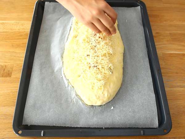 Fougasse με μπέικον και κρεμμύδια - Προετοιμασία βήμα 9