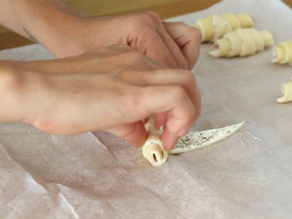 Κρουασάν σφολιάτας με ζαμπόν και fromage frais - Προετοιμασία βήμα 3