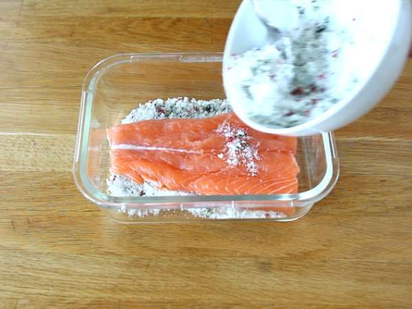 Gravlax, ο μαριναρισμένος σολομός σουηδικού τύπου - Προετοιμασία βήμα 2