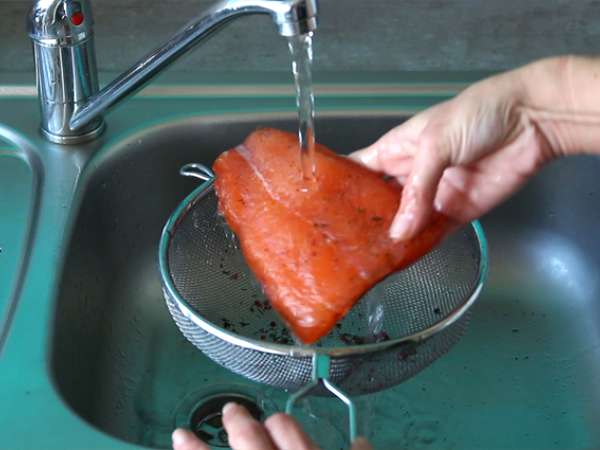Gravlax, ο μαριναρισμένος σολομός σουηδικού τύπου - Προετοιμασία βήμα 4