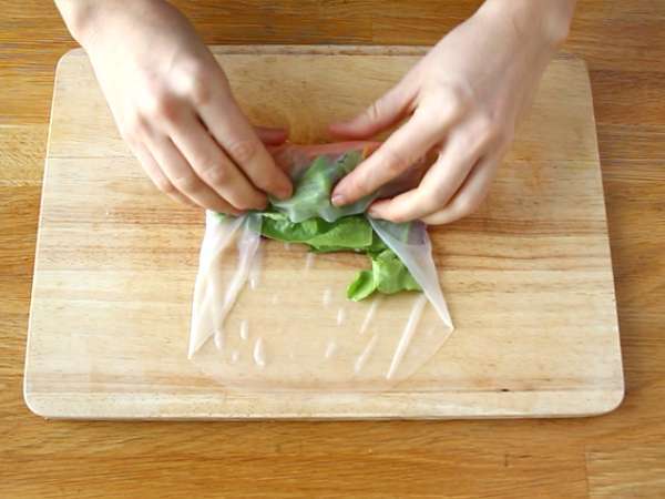 Χορτοφαγικά spring rolls - κόκκινο λάχανο και γλυκοπατάτα - Προετοιμασία βήμα 6