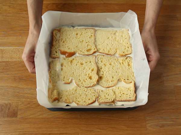 Τσίζκεϊκ και μπάρες cheesecake γαλλικού τοστ (French toast cheesecake bars) - Προετοιμασία βήμα 6