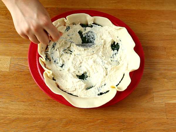 Πίτα με σπανάκι, ρικότα και αυγά - ιταλική Torta Pasqualina - Προετοιμασία βήμα 5