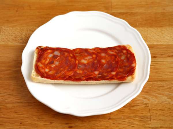 Panini με Chorizo και Emmental - Προετοιμασία βήμα 2