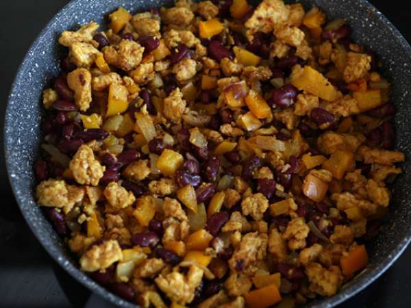Χορτοφαγικές fajitas με πρωτεΐνη σόγιας - Προετοιμασία βήμα 3