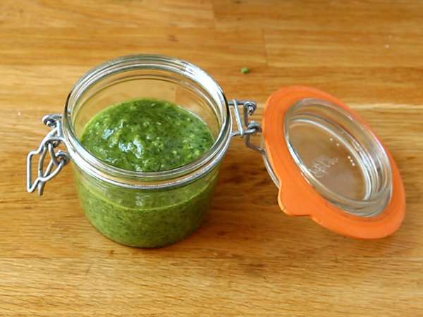 Σπιτικό πράσινο πέστο - pesto alla genovese - Προετοιμασία βήμα 3