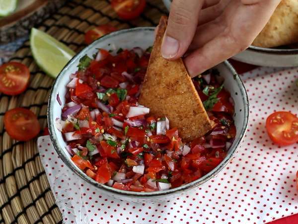 Pico de gallo και σπιτικά τσιπς τορτίγια - Προετοιμασία βήμα 6