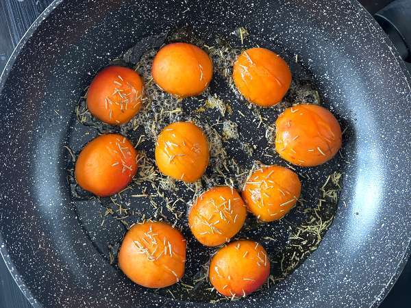Ψητά βερίκοκα, ρόκα και burrata σε τοστ - Προετοιμασία βήμα 3