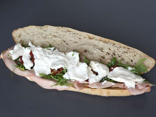 Γκουρμέ ιταλικό σάντουιτς με mortadella και τυρί burrata - Προετοιμασία βήμα 5