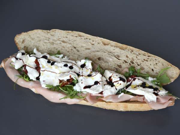 Γκουρμέ ιταλικό σάντουιτς με mortadella και τυρί burrata - Προετοιμασία βήμα 6