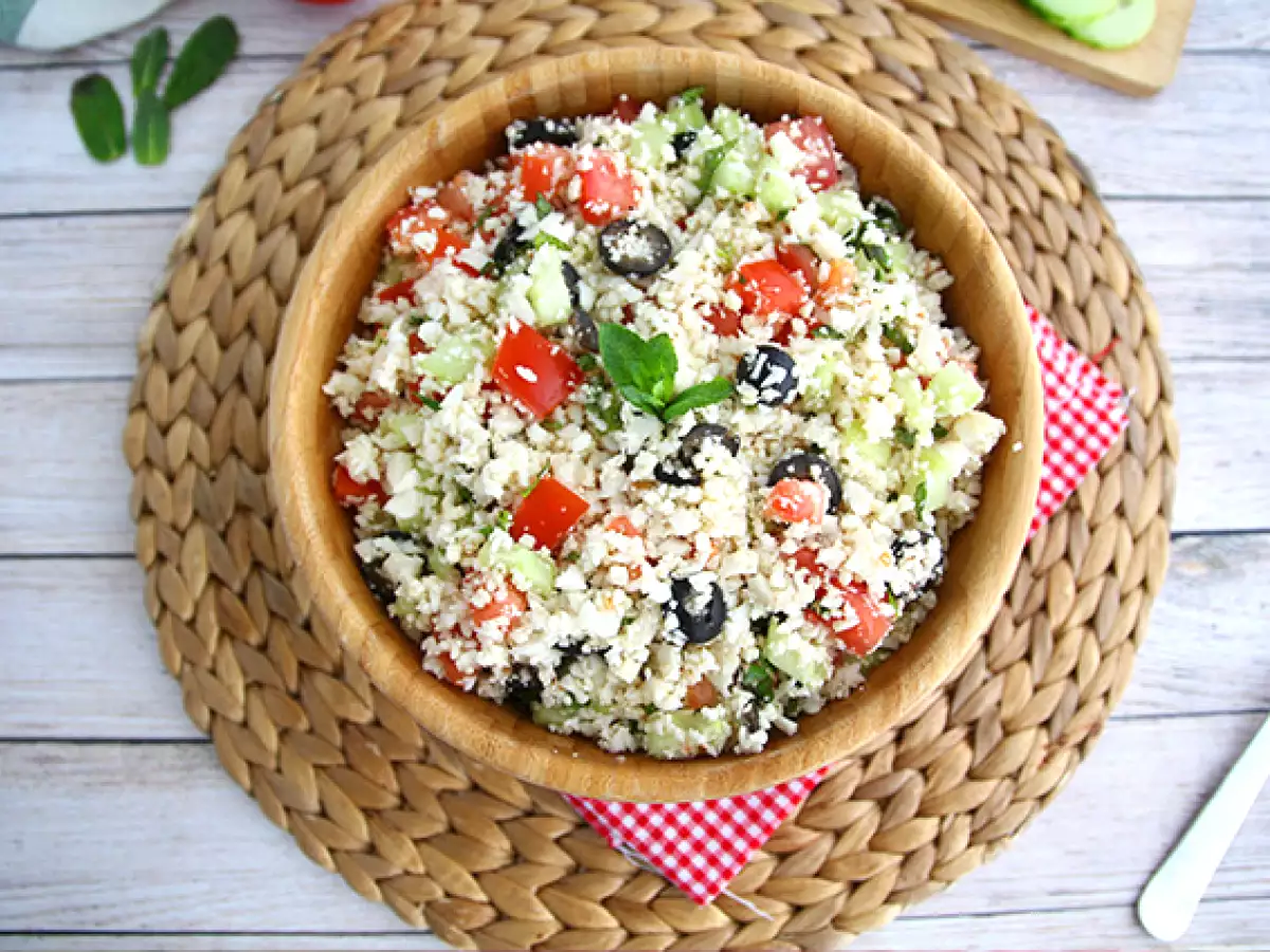 100% χορτοφαγικό κουνουπίδι tabbouleh