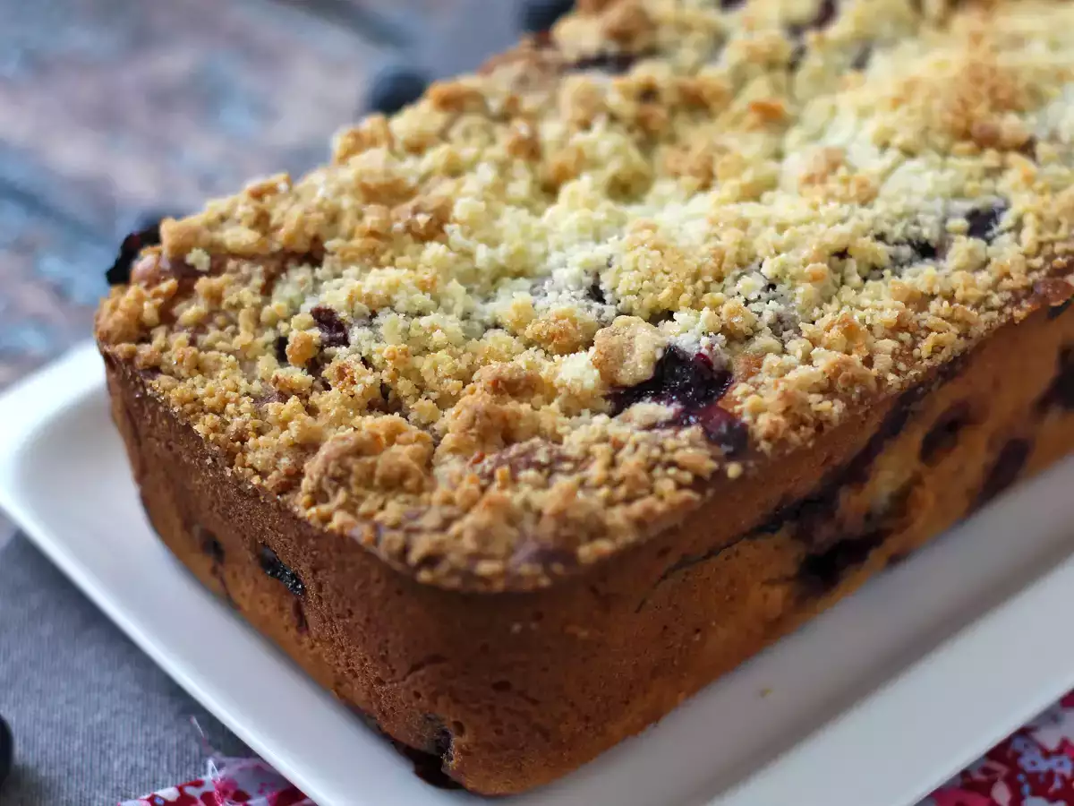 Blueberry crumble cake: το κέικ που συνδυάζει φοντάν, απαλότητα και τραγανότητα! - φωτογραφία 8