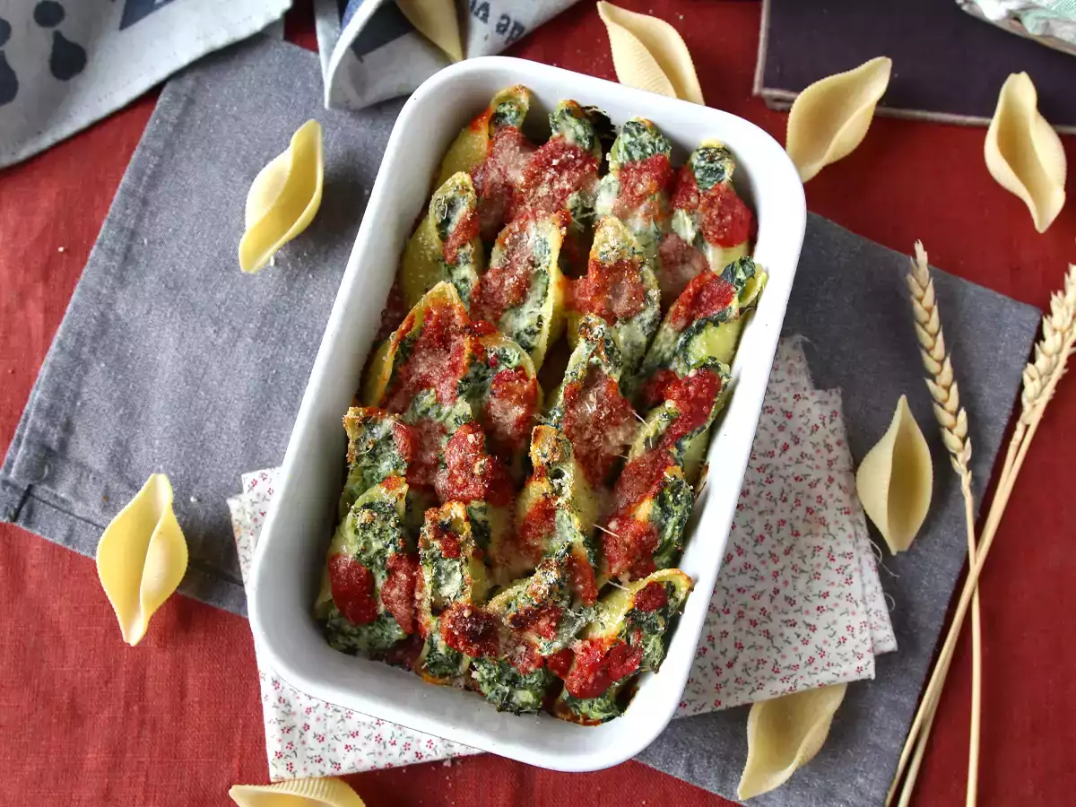 Conchiglioni γεμιστά με ρικότα και σπανάκι: ένα ακαταμάχητο ψητό χορτοφαγικό πιάτο - φωτογραφία 6
