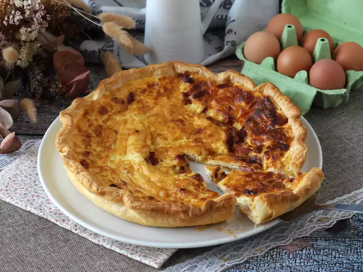 Εύκολη σπιτική συνταγή quiche lorraine - φωτογραφία 7