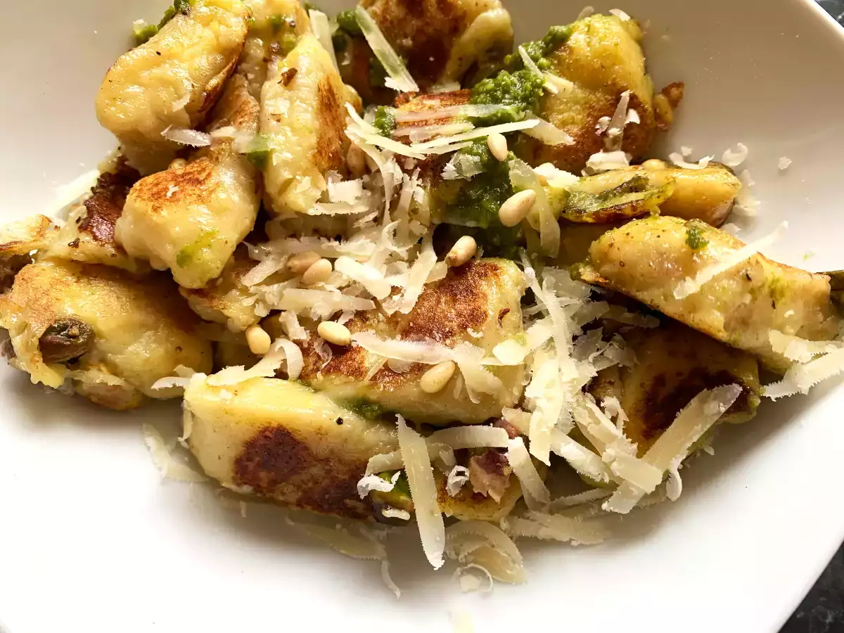 Gnocchi-mozza με πράσινο πέστο - φωτογραφία 3
