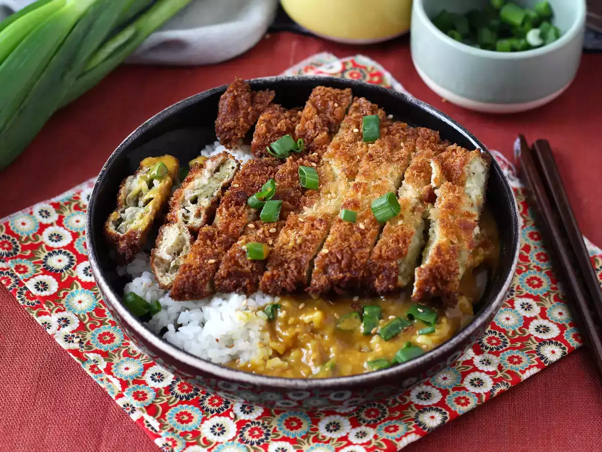 Μελιτζάνα παναρισμένη με φρυγανιά panko, ιαπωνικό κάρυ τύπου katsu, αλλά χορτοφαγικό - φωτογραφία 4