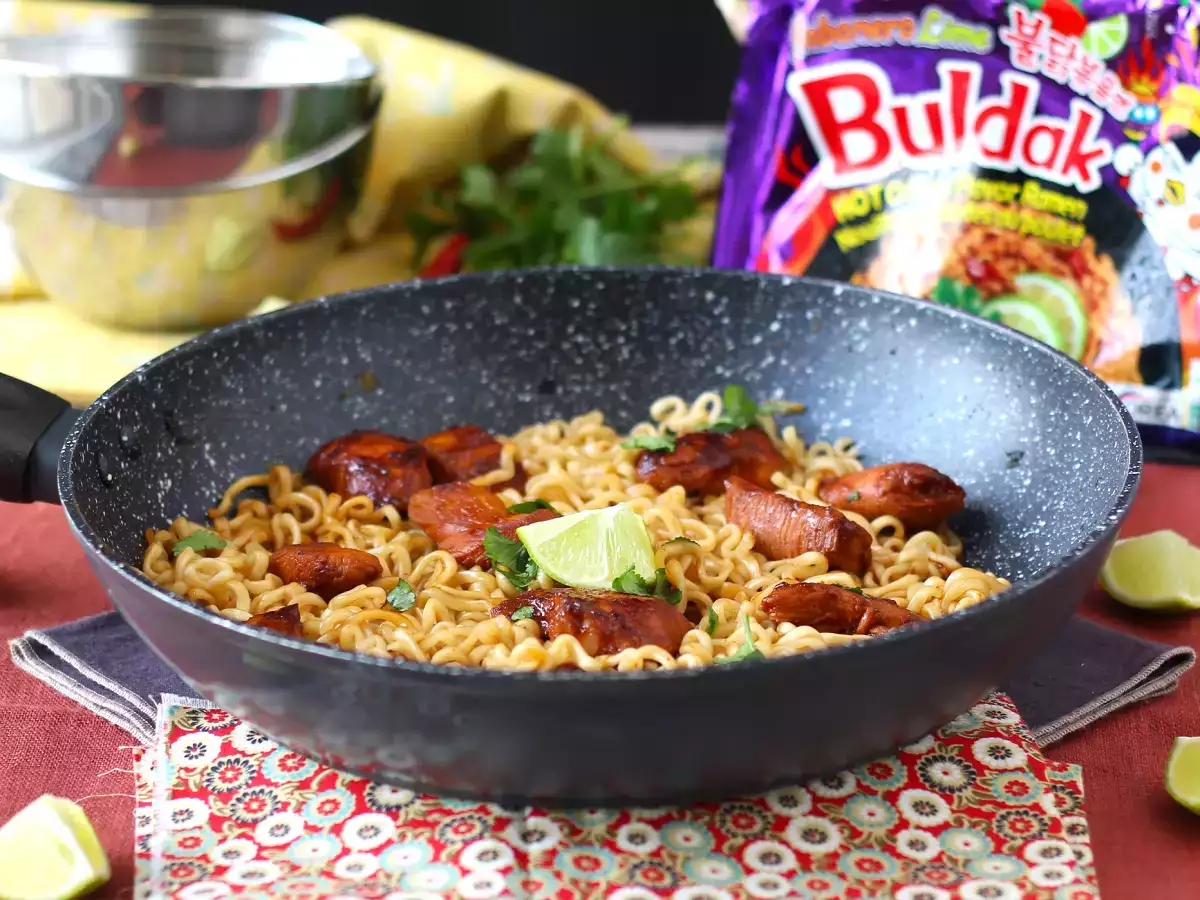 Πώς να μαγειρέψετε buldak habanero lime noodles, συνταγή με μαριναρισμένο κοτόπουλο! - φωτογραφία 2