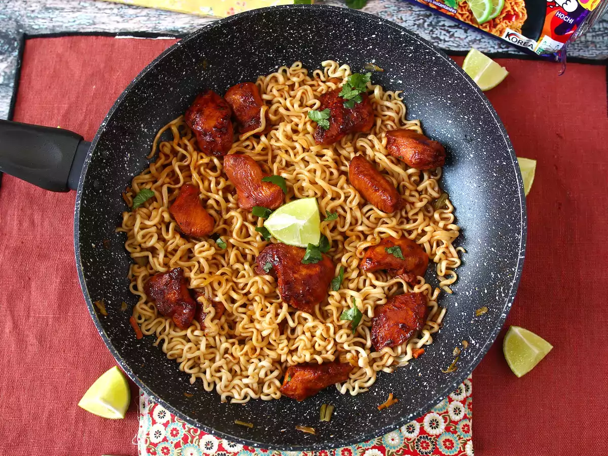 Πώς να μαγειρέψετε buldak habanero lime noodles, συνταγή με μαριναρισμένο κοτόπουλο! - φωτογραφία 3