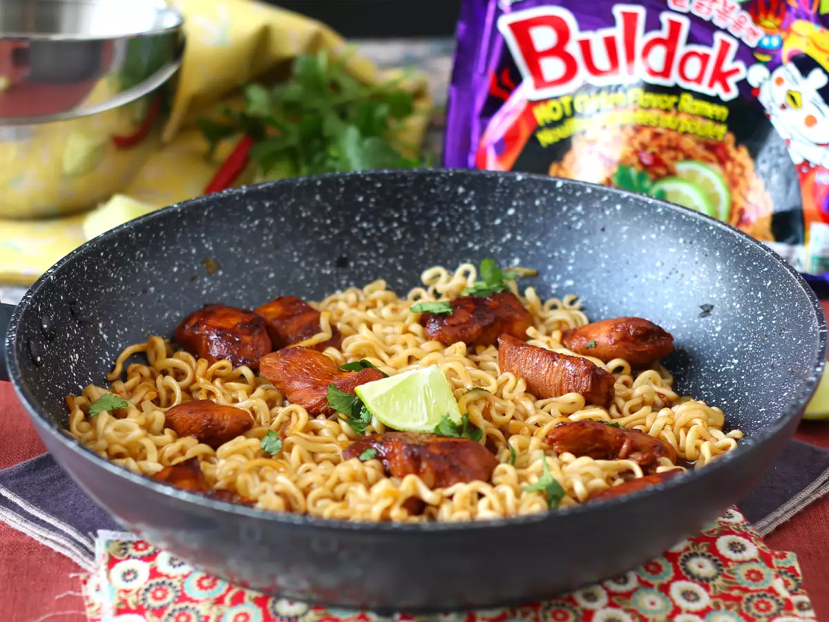 Πώς να μαγειρέψετε buldak habanero lime noodles, συνταγή με μαριναρισμένο κοτόπουλο! - φωτογραφία 5
