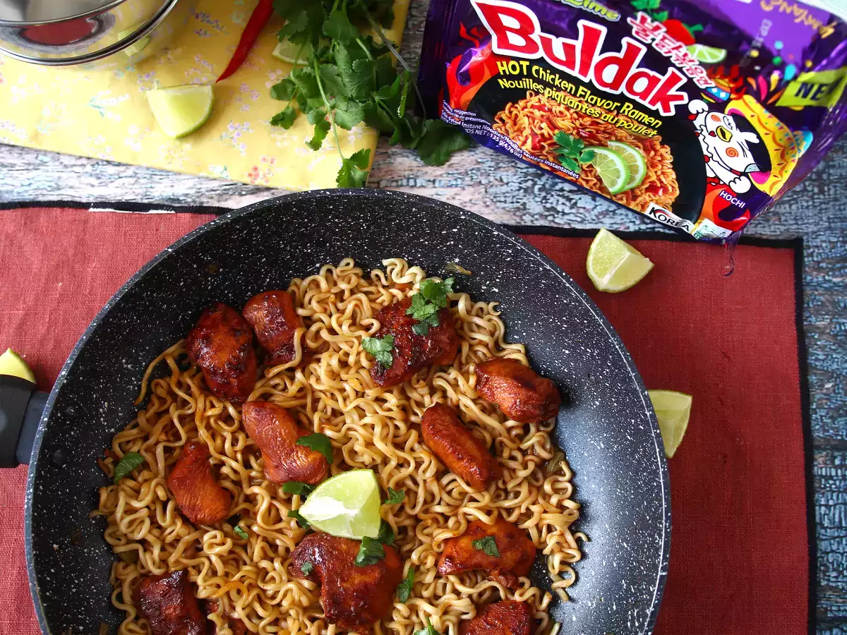 Πώς να μαγειρέψετε buldak habanero lime noodles, συνταγή με μαριναρισμένο κοτόπουλο! - φωτογραφία 6