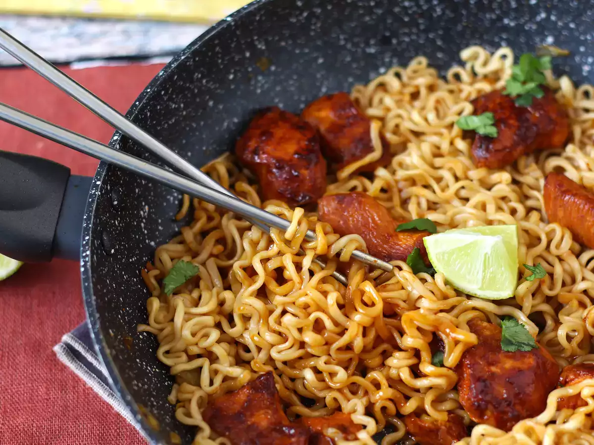Πώς να μαγειρέψετε buldak habanero lime noodles, συνταγή με μαριναρισμένο κοτόπουλο! - φωτογραφία 8