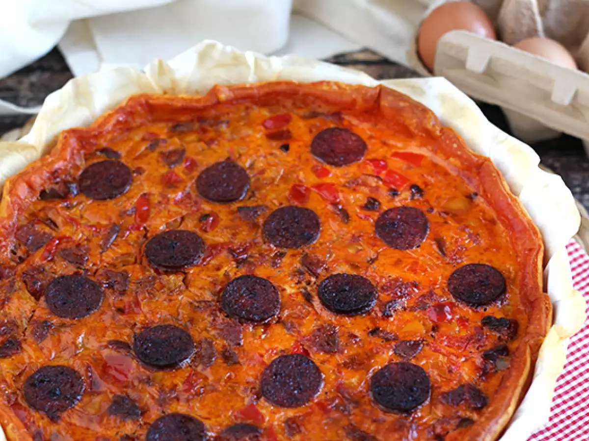 Πιπέρι και chorizo quiche - φωτογραφία 2