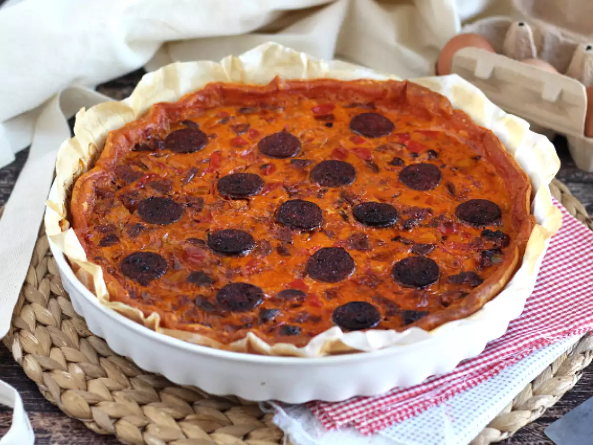 Πιπέρι και chorizo quiche - φωτογραφία 3