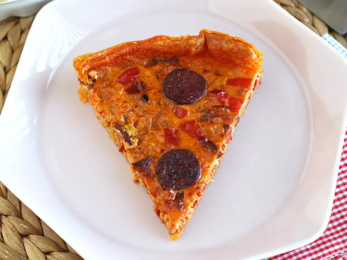 Πιπέρι και chorizo quiche - φωτογραφία 4