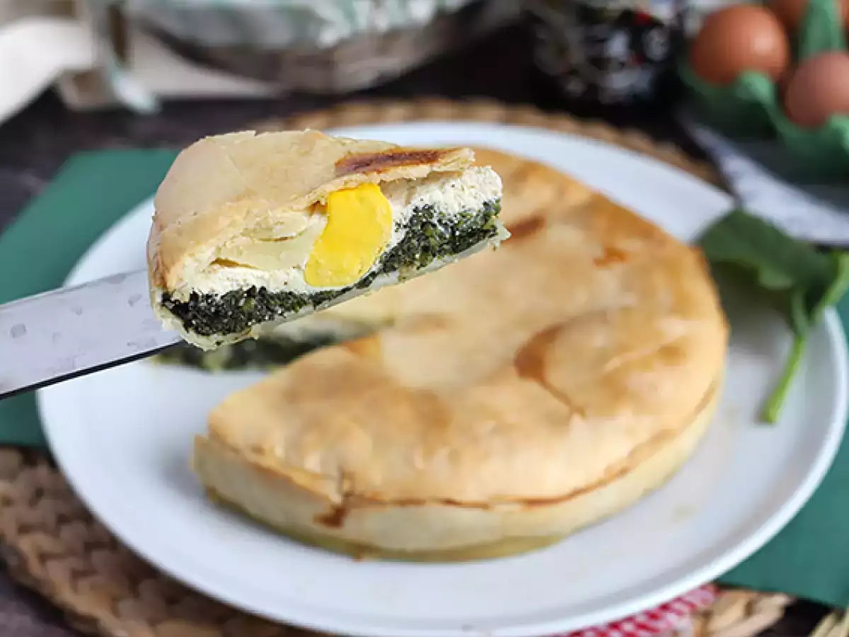 Πίτα με σπανάκι, ρικότα και αυγά - ιταλική Torta Pasqualina - φωτογραφία 3