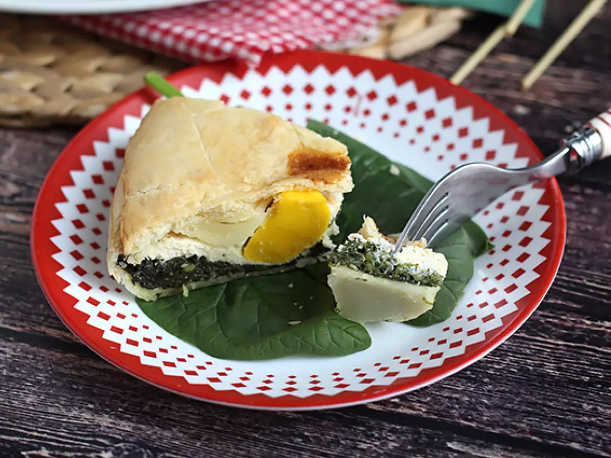 Πίτα με σπανάκι, ρικότα και αυγά - ιταλική Torta Pasqualina - φωτογραφία 4