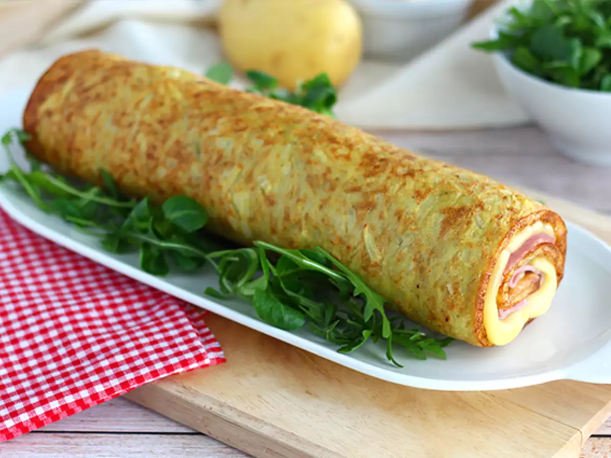 Ρολό πατάτας με τυρί Savoy Raclette και ζαμπόν - φωτογραφία 2