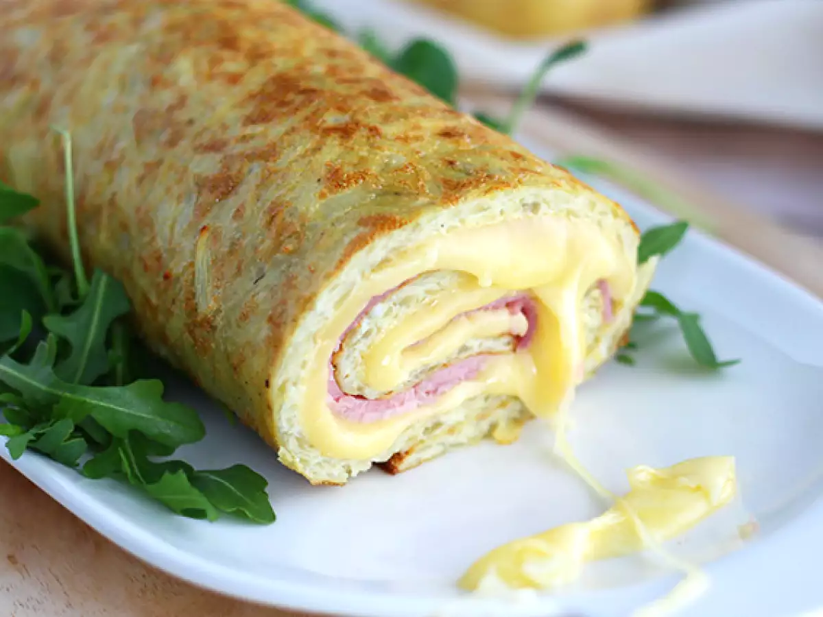 Ρολό πατάτας με τυρί Savoy Raclette και ζαμπόν - φωτογραφία 3