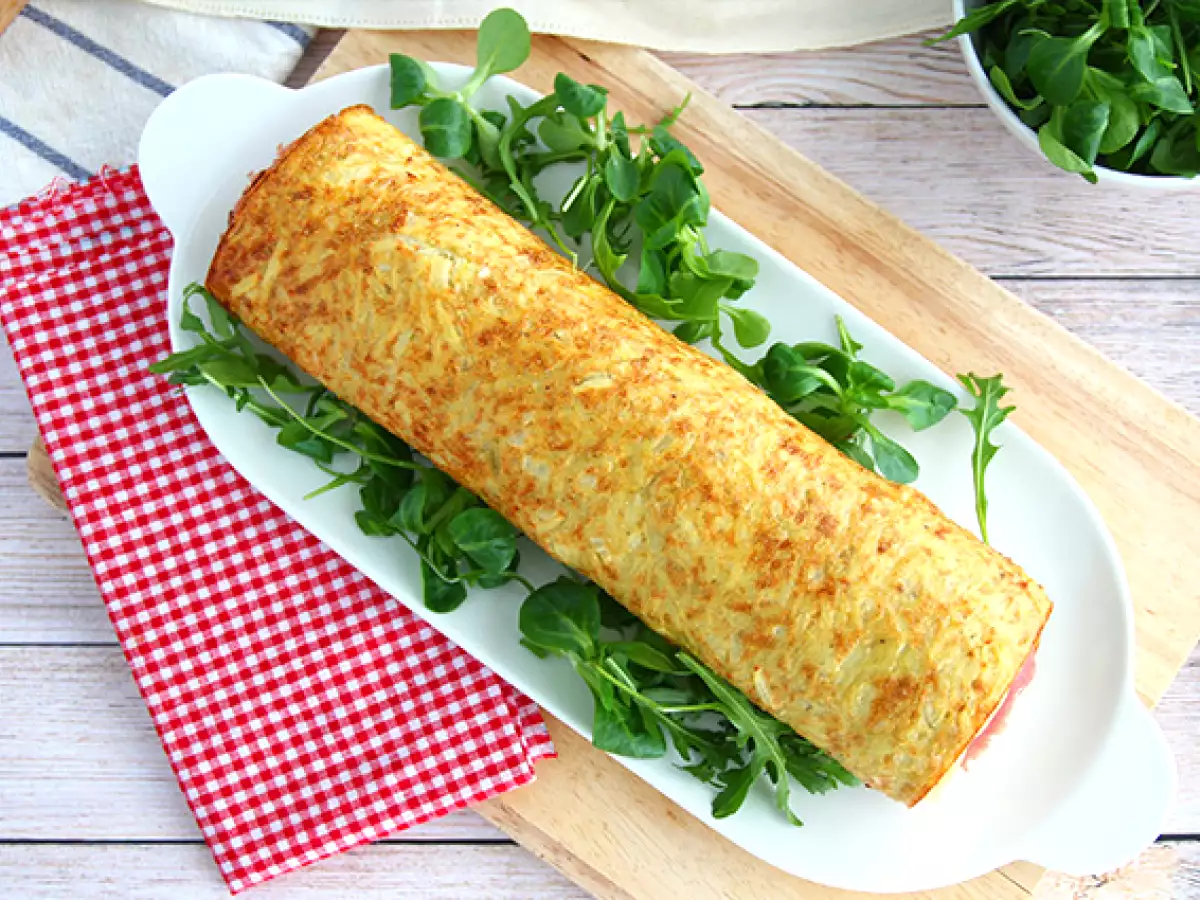 Ρολό πατάτας με τυρί Savoy Raclette και ζαμπόν - φωτογραφία 4