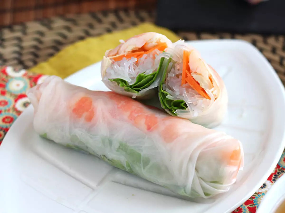Spring rolls - γαρίδες κοτόπουλο - φωτογραφία 2