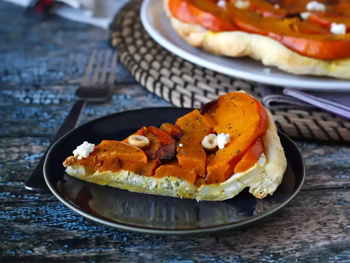 Tatin κολοκύθας με κατσικίσιο τυρί και μέλι - φωτογραφία 3