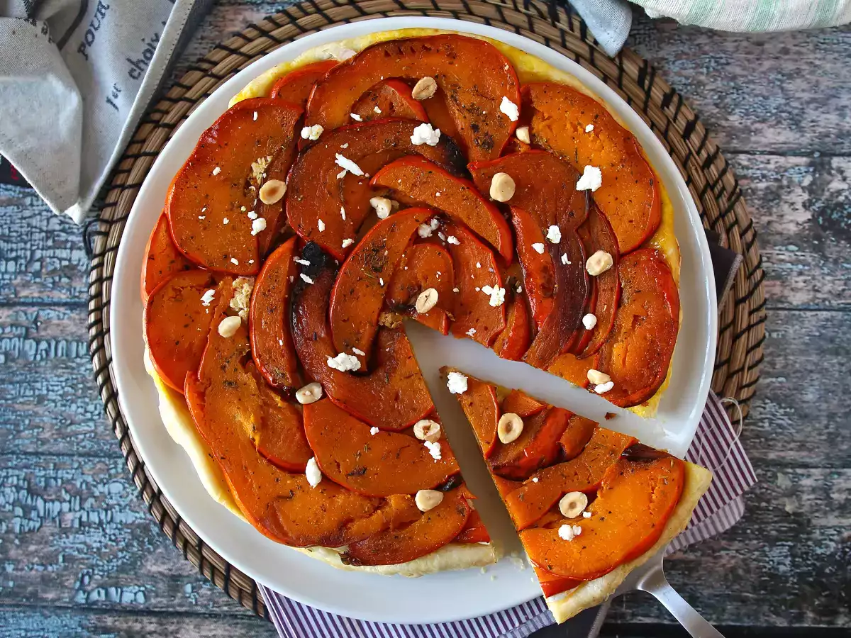 Tatin κολοκύθας με κατσικίσιο τυρί και μέλι - φωτογραφία 6